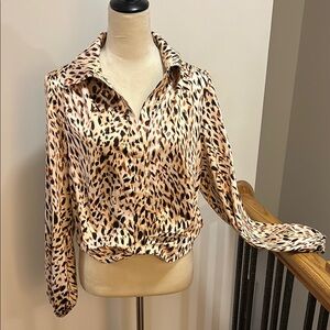 Leopard Print Women's Top by Rachel Roy size Medium